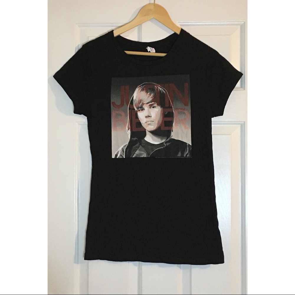 RARE Justin Bieber 2011 Black Graphic Tee